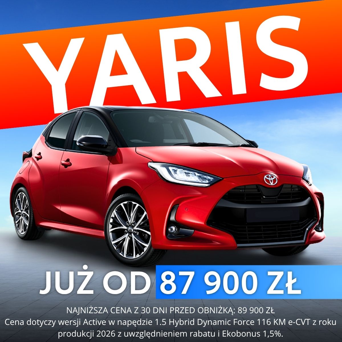 Toyota Yaris Hybrid — grafika Wyprzedaży Rocznika 2026, Toyota Częstochowa